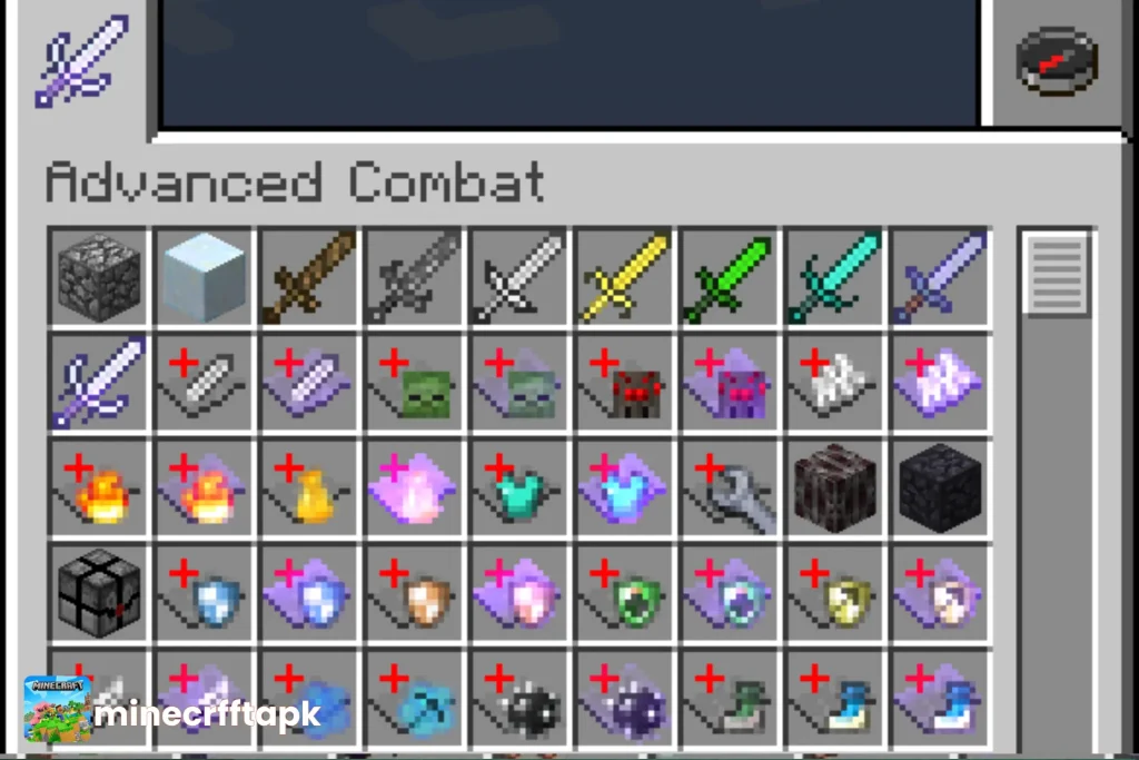 Combat and Items of minecraft